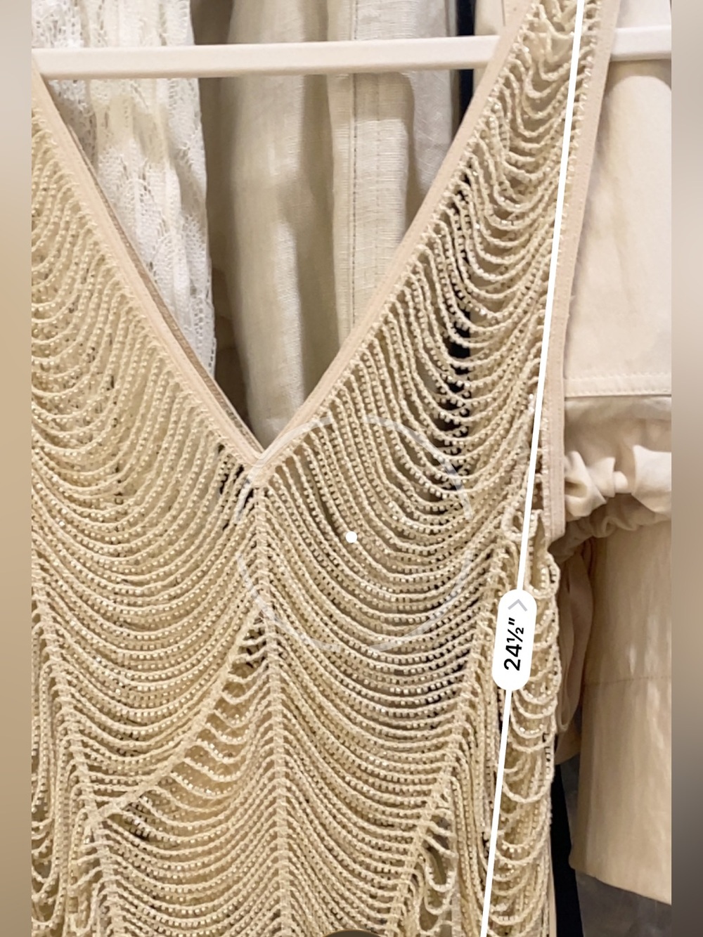 Zara NWT ZW Collection Beaded Top in Ecru size M - Picture 7 of 8